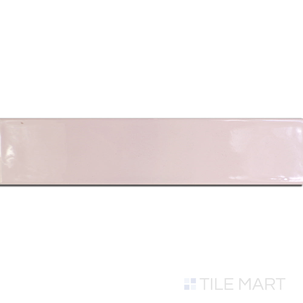 An angled look at the rosa maui tile, highlighting its textured coating and the boldness of its vivid tint.