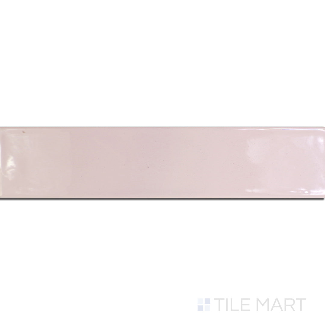 An angled look at the rosa maui tile, highlighting its textured coating and the boldness of its vivid tint.