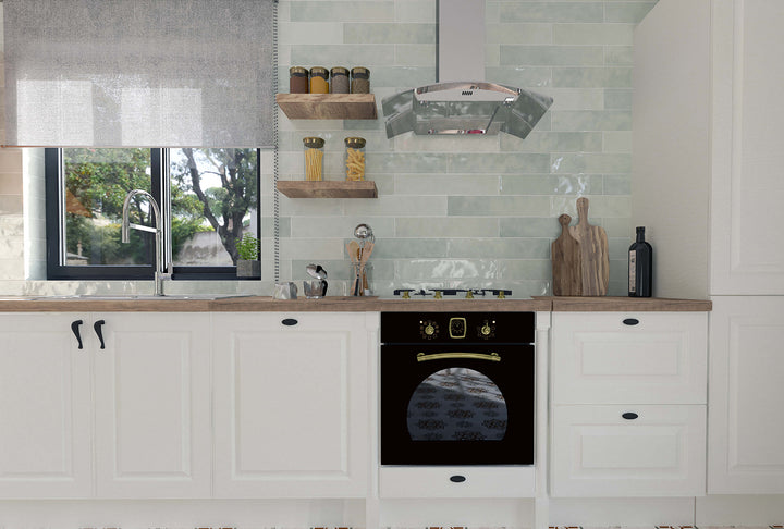 Maui Verde Sage 4X21 glossy ceramic tile brings a soothing, nature-inspired vibe, perfect for fresh and airy interiors.