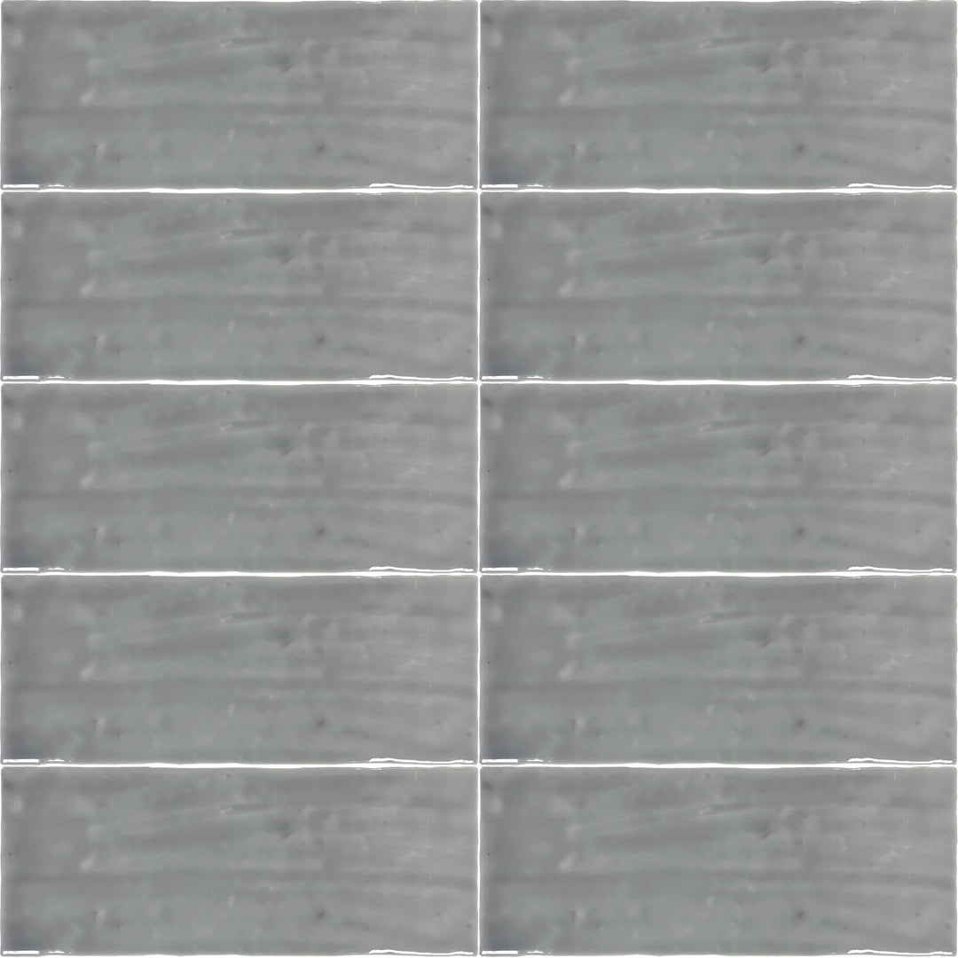 Flat perspective showcasing the marengo madrid tile, sized 5x14, with a glossy finish that enhances its vivid tint.