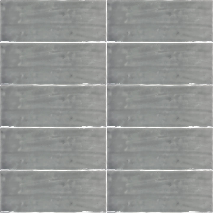 Flat perspective showcasing the marengo madrid tile, sized 5x14, with a glossy finish that enhances its vivid tint.