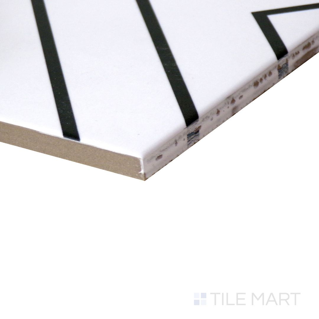 Precise edge of the 8x8 studio tile, made from porcelain material.