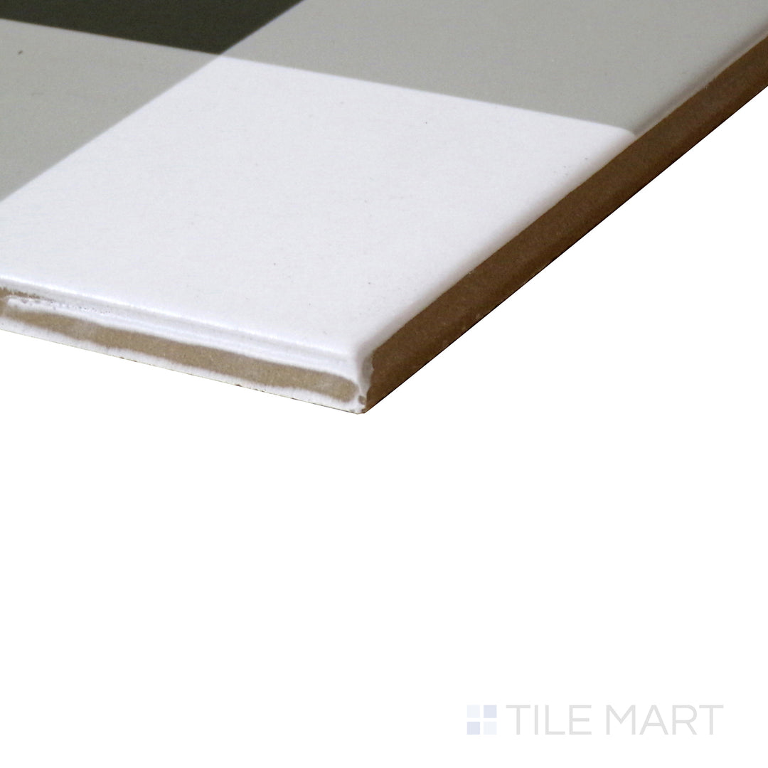 Studio Plaid White & Black 8X8 Matte Porcelain
