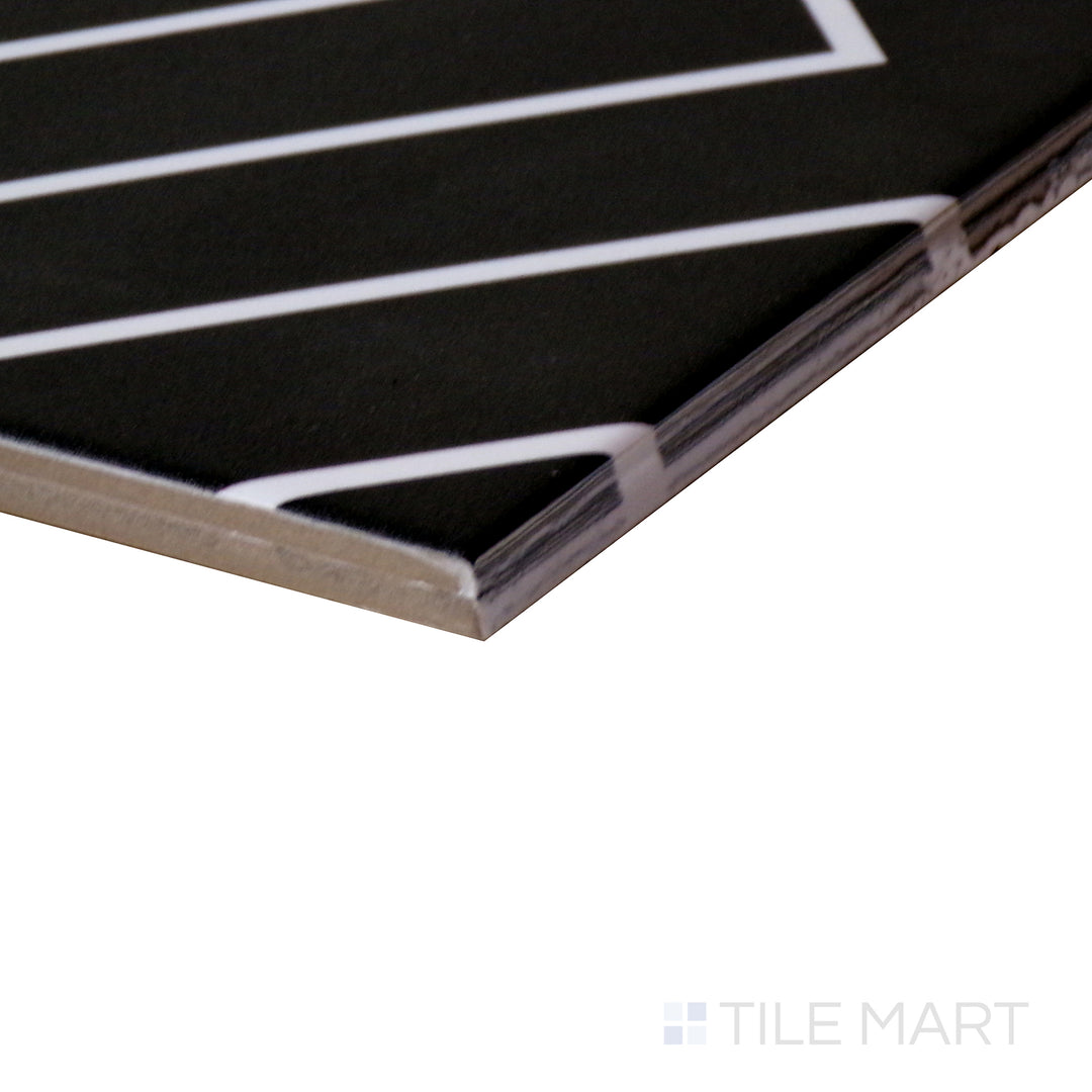 Sharp edge detail of the 8x8 studio tile, made from durable stone.