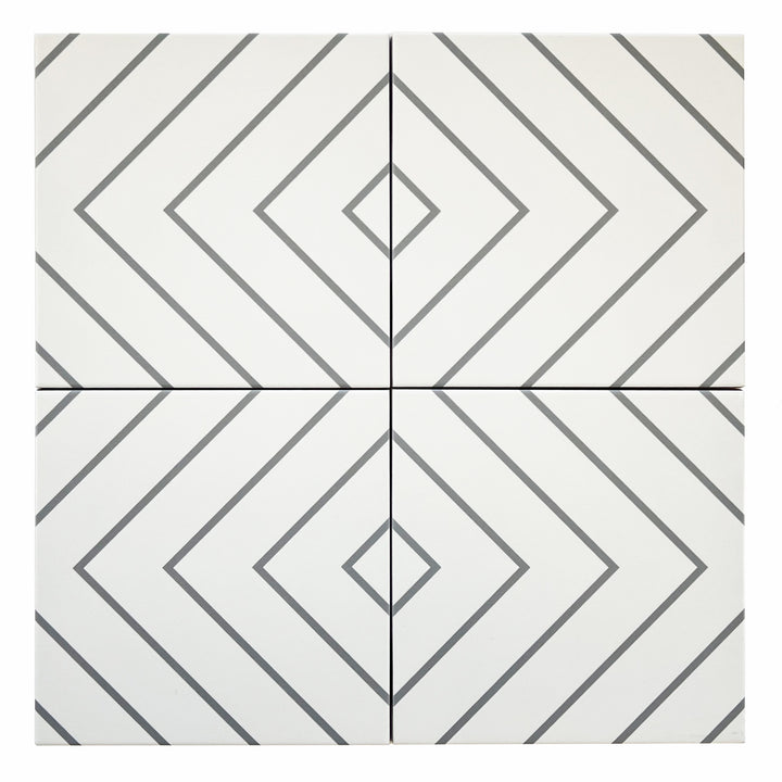 Studio Porcelain 8X8 White With Grey Matte