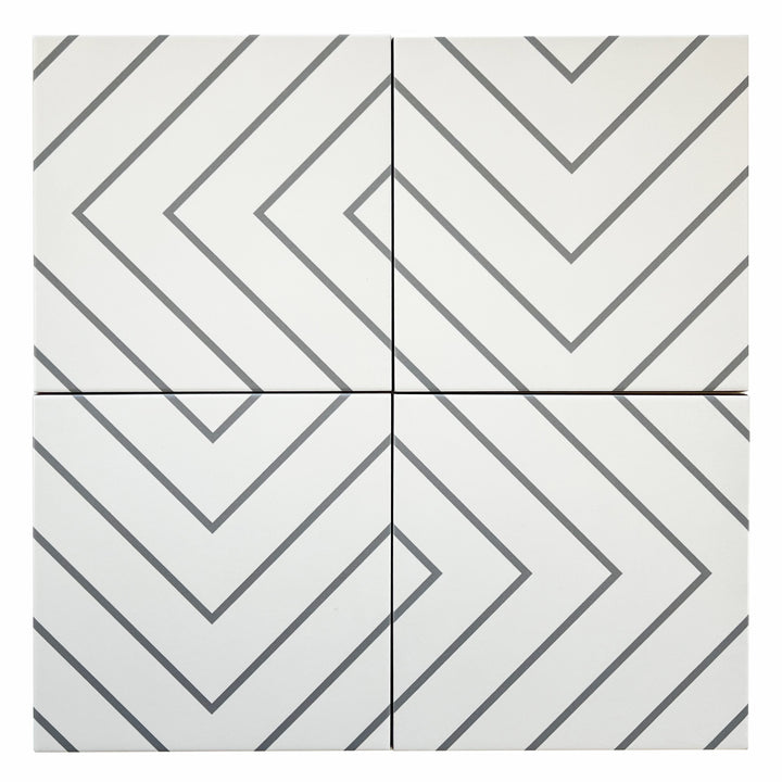 Studio Porcelain 8X8 White With Grey Matte