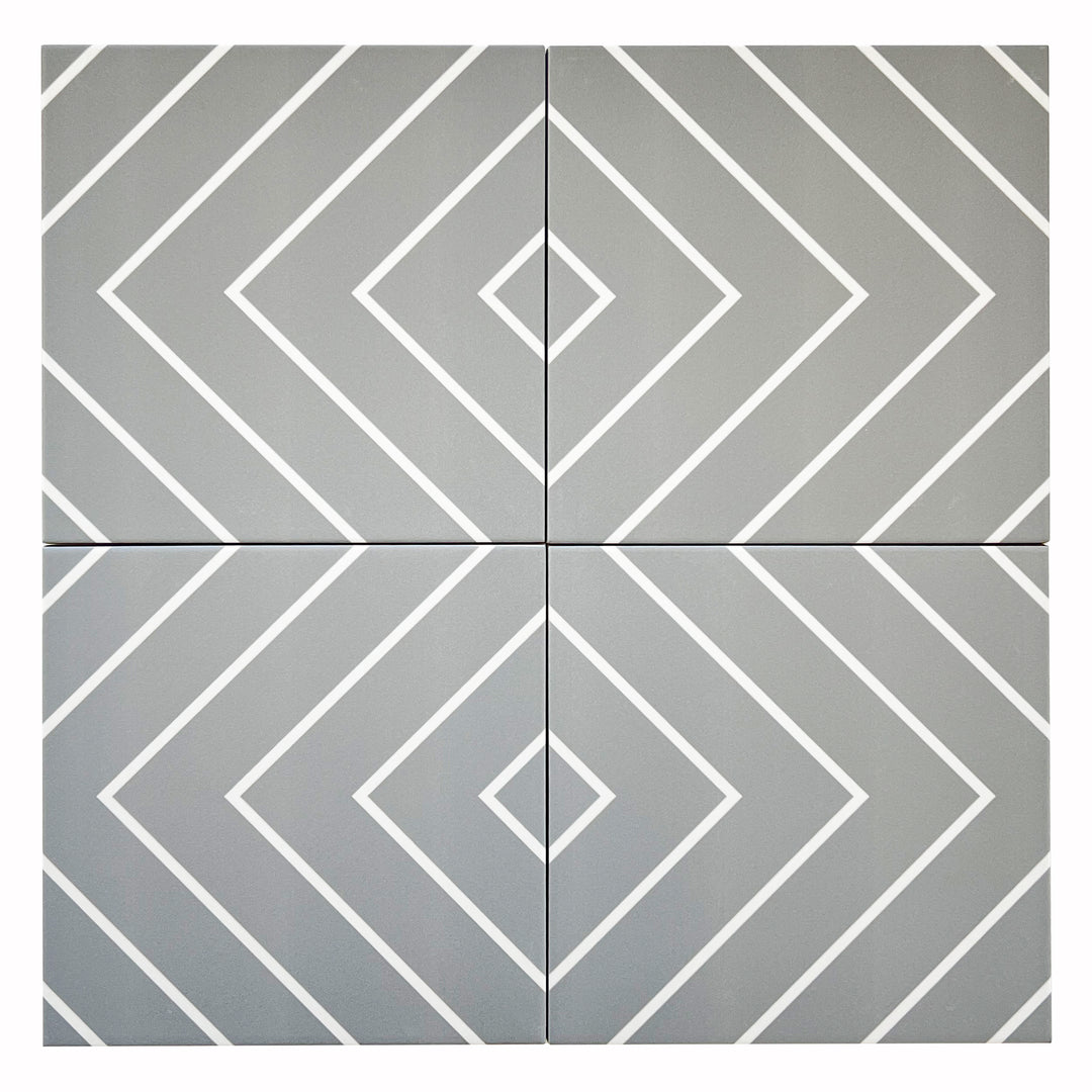 Studio Porcelain 8X8 Grey With White Matte