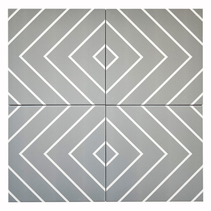 Studio Porcelain 8X8 Grey With White Matte