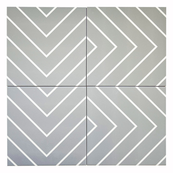 Studio Porcelain 8X8 Grey With White Matte