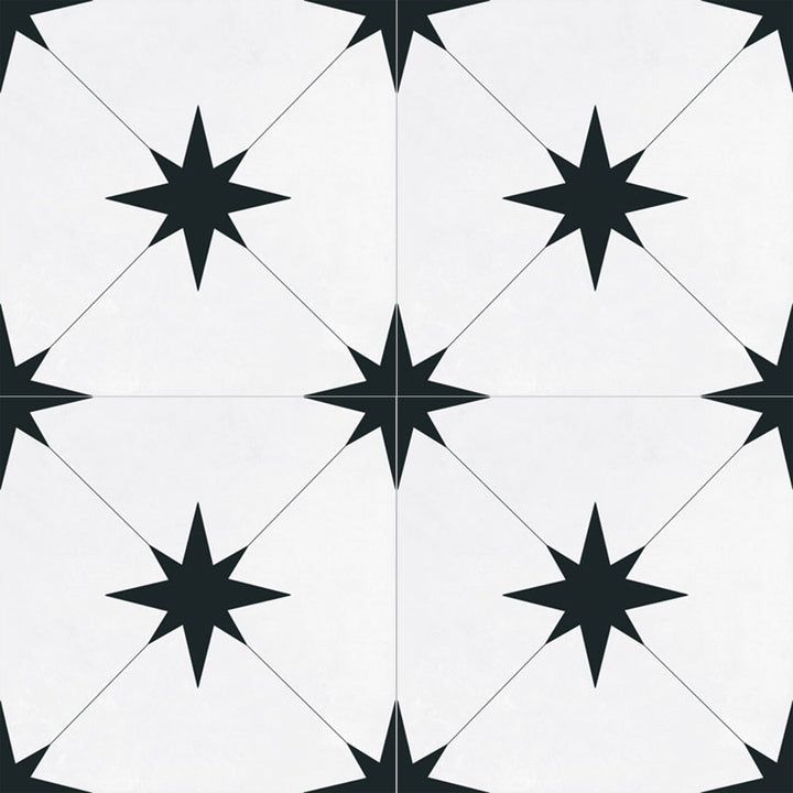 Starburst Porcelain 8.7X8.7 Llevant Black Matte