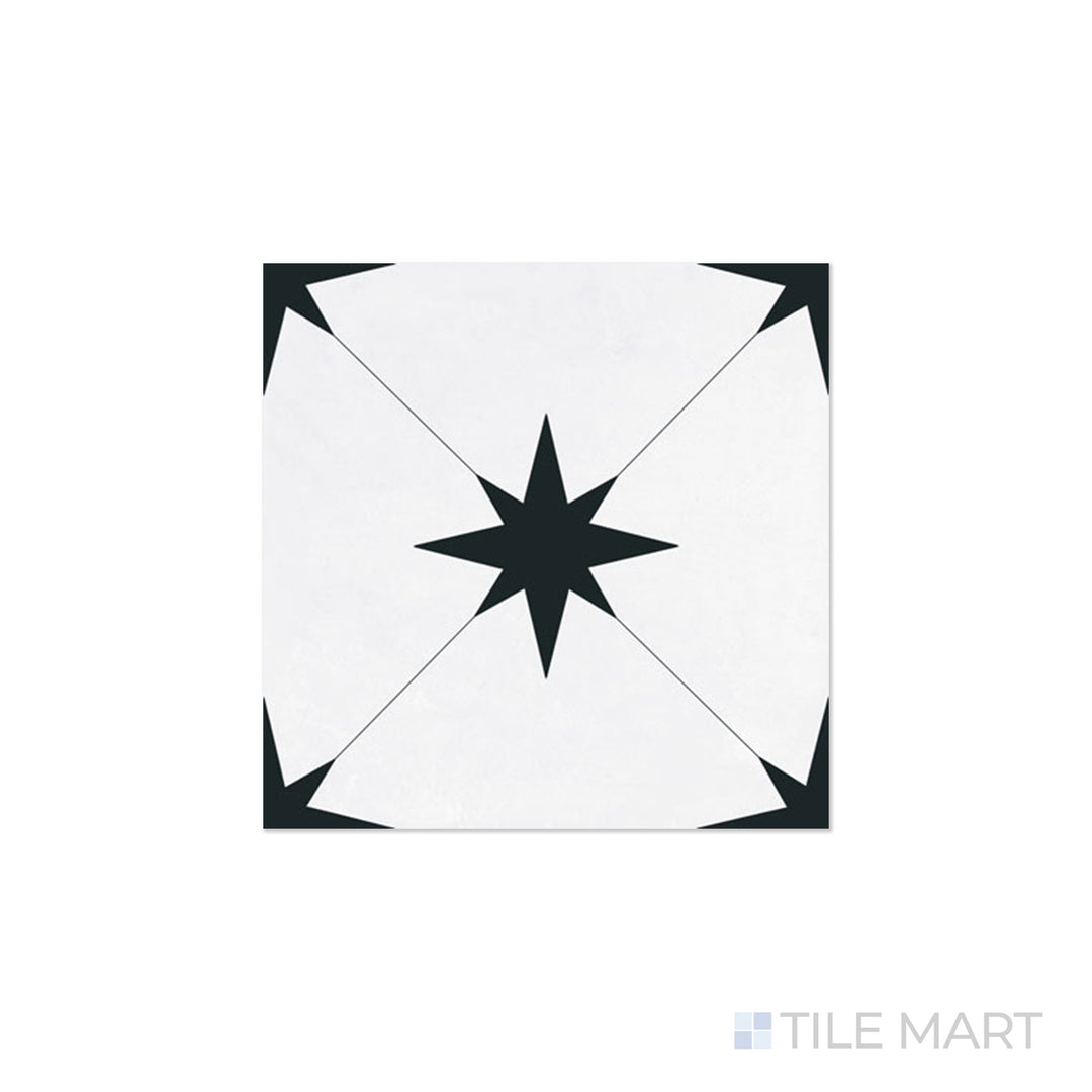 Starburst Porcelain 8.7X8.7 Llevant Black Matte