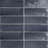 Soco Blue 2X6 Glossy Porcelain Subway Tile