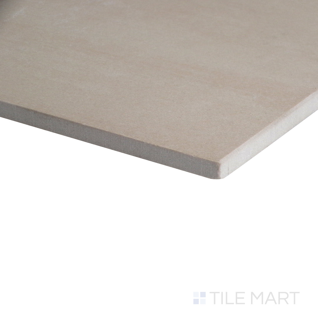 Sharp edge detail of the 11.75x23.5 flow tile, made from crafted ceramic.