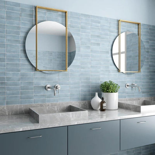 Soco Light Blue 2X6 Matte Porcelain Subway Tile