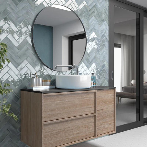 Soco Light Blue 2X6 Glossy Porcelain Subway Tile
