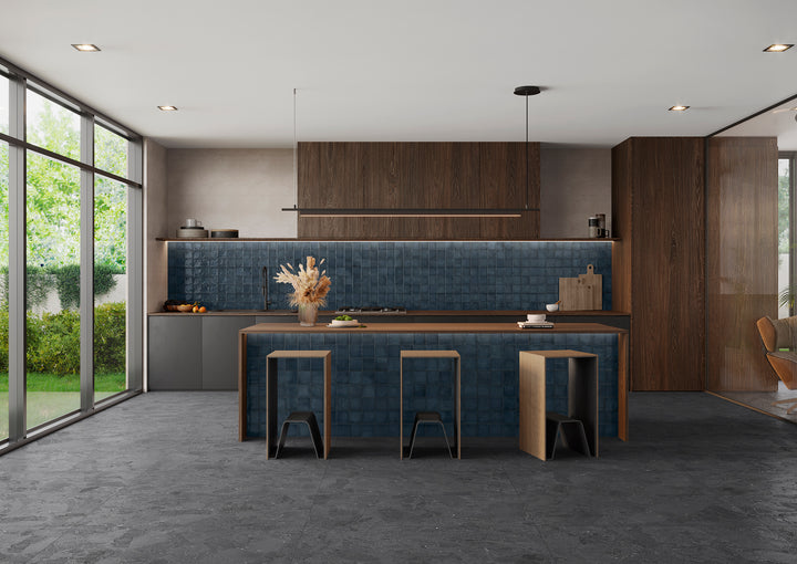 Decoris Amaris Navy Blue 13X25 Glossy Porcelain Tile