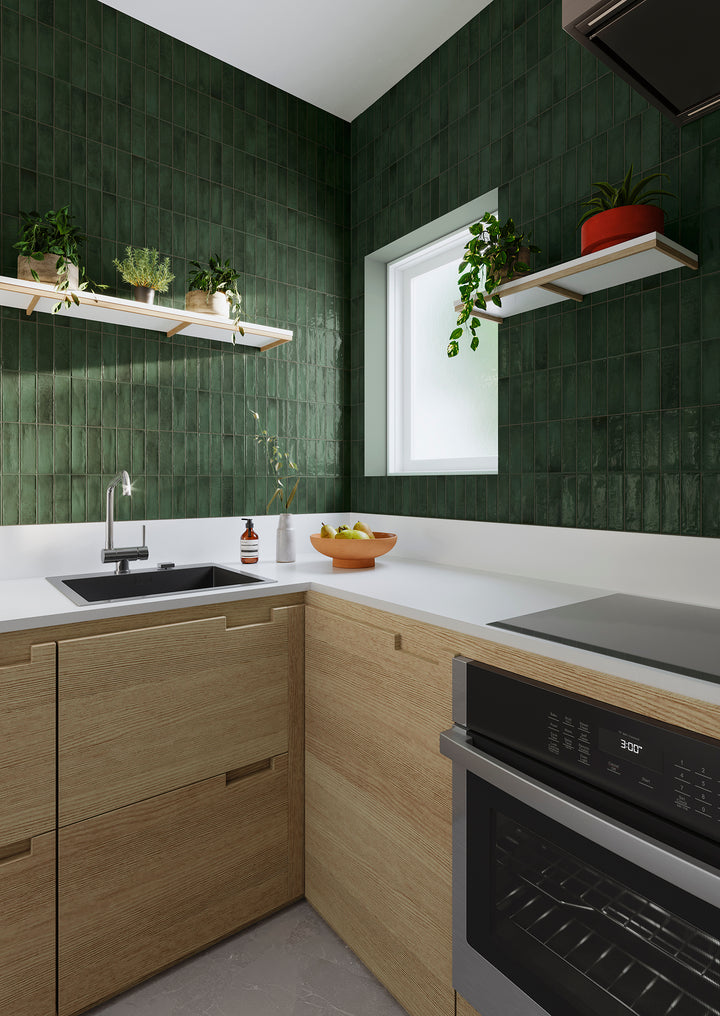 Decoris Artis Forest Green 13X25 Glossy Porcelain Tile