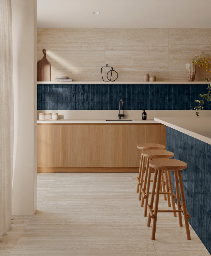 Decoris Artis Navy Blue 13X25 Glossy Porcelain Tile