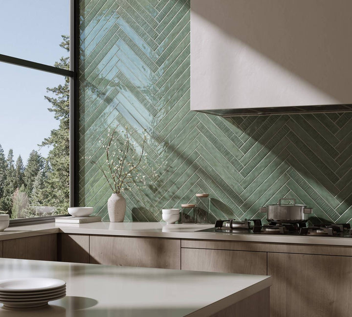 Muir Mint 2X17 Glossy Ceramic Subway Tile