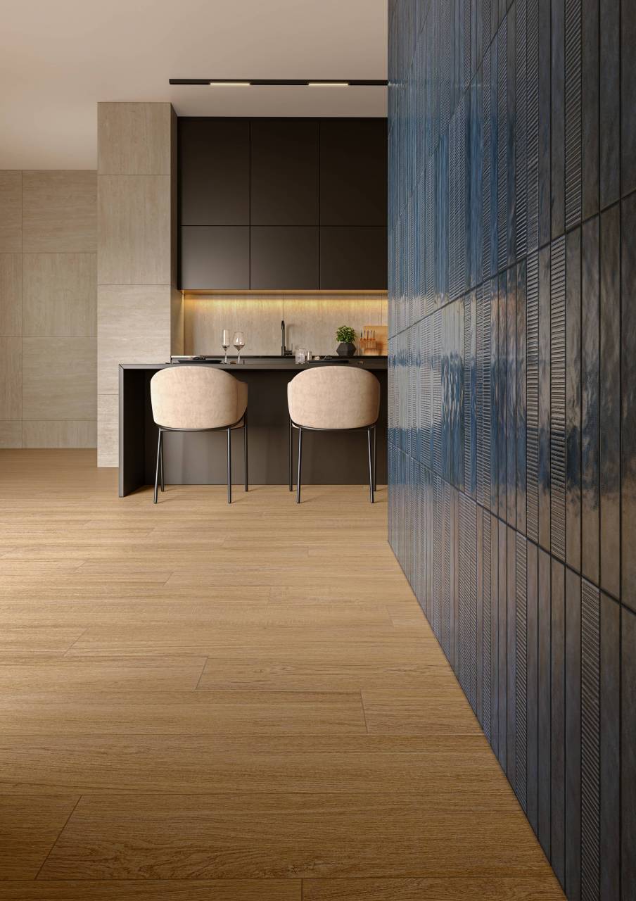 Muir Navy Deco 2X17 Glossy Ceramic Tile
