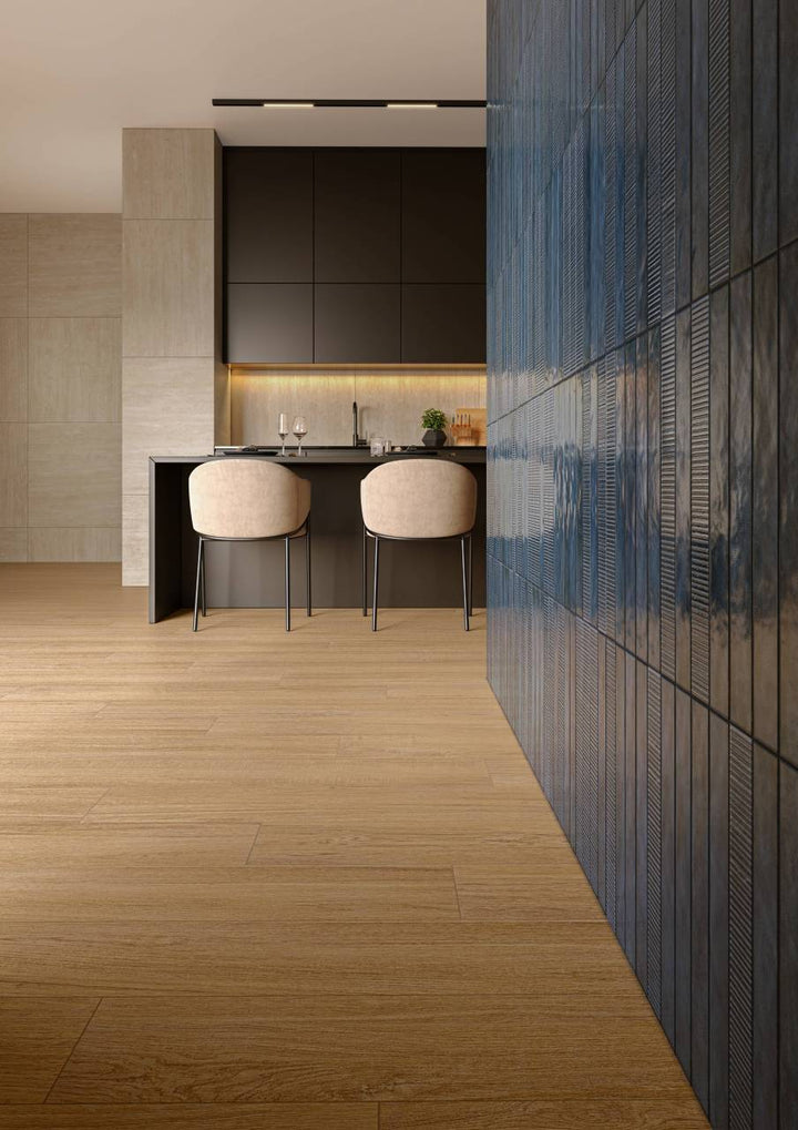Muir Navy Deco 2X17 Glossy Ceramic Tile