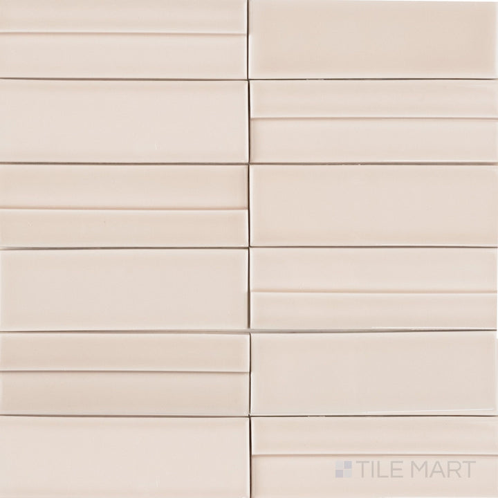 Casablanca Champagne 2X6 Glossy Ceramic Subway Extruded Tile