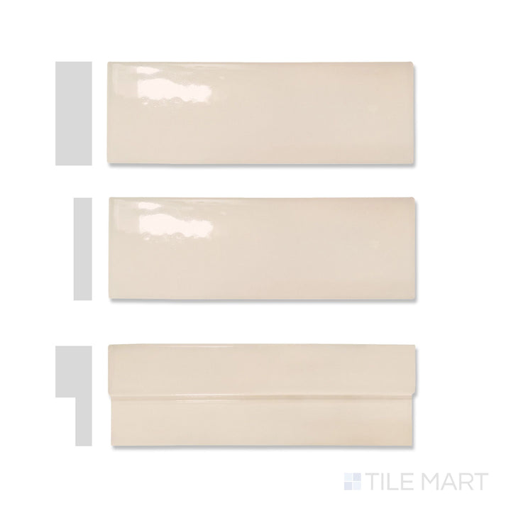 Casablanca Champagne 2X6 Glossy Ceramic Subway Extruded Tile