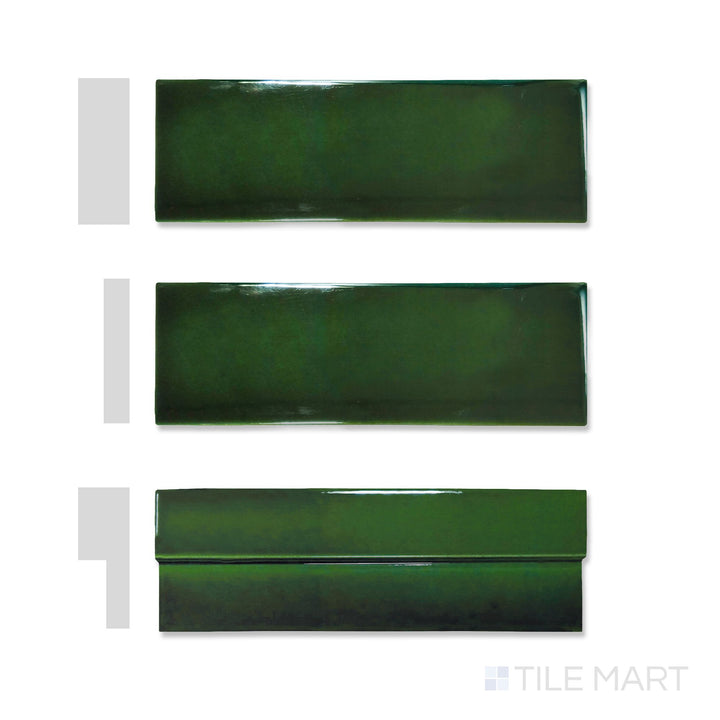 Casablanca Emerald 2X6 Glossy Ceramic Subway Extruded Tile