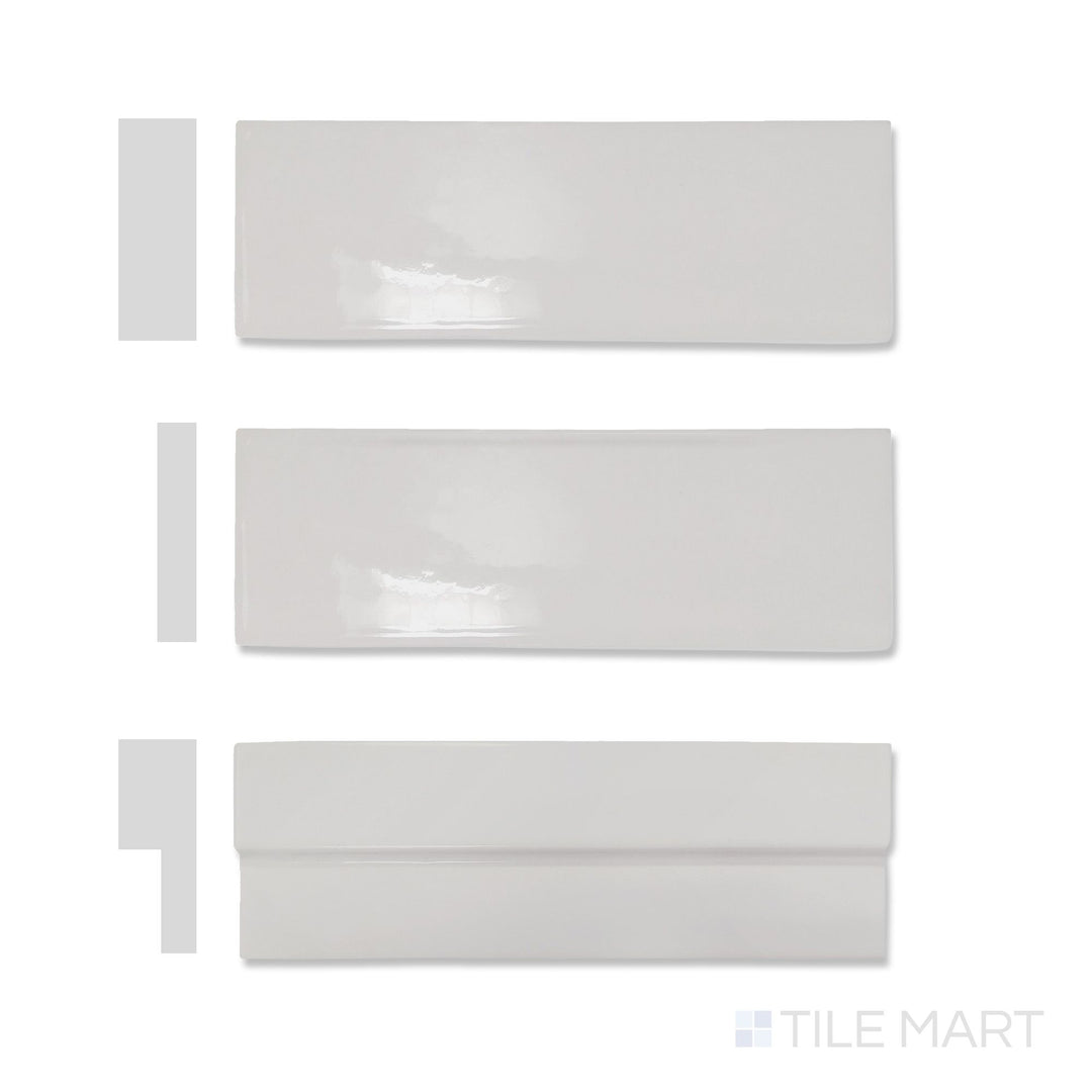 Casablanca Pearl Gray 2X6 Glossy Ceramic Subway Extruded Tile