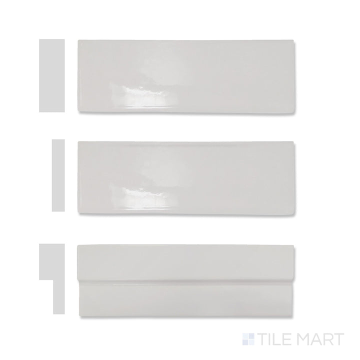 Casablanca Pearl Gray 2X6 Glossy Ceramic Subway Extruded Tile