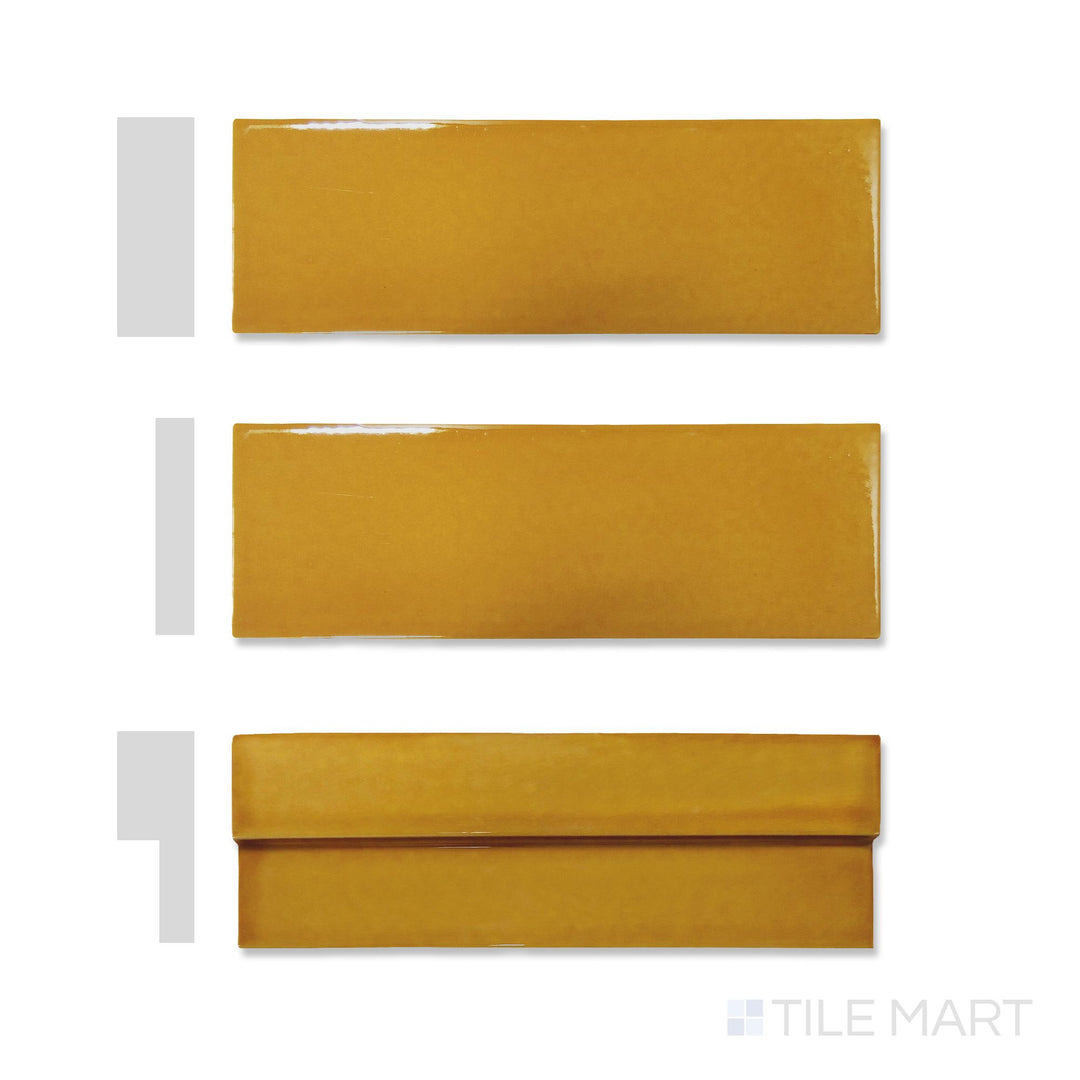 Casablanca Saffron 2X6 Glossy Ceramic Subway Extruded Tile