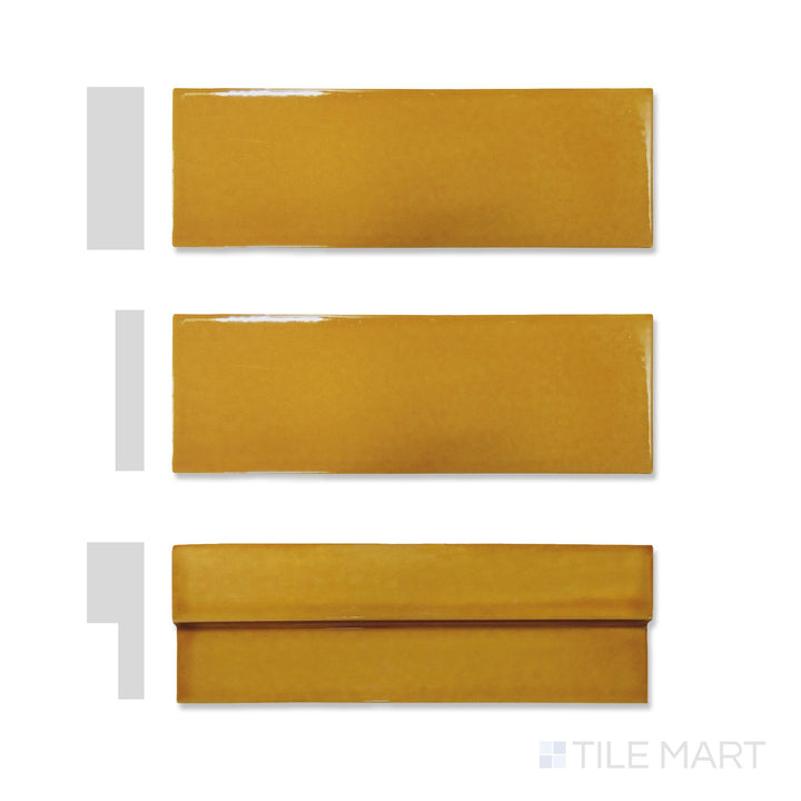 Casablanca Saffron 2X6 Glossy Ceramic Subway Extruded Tile