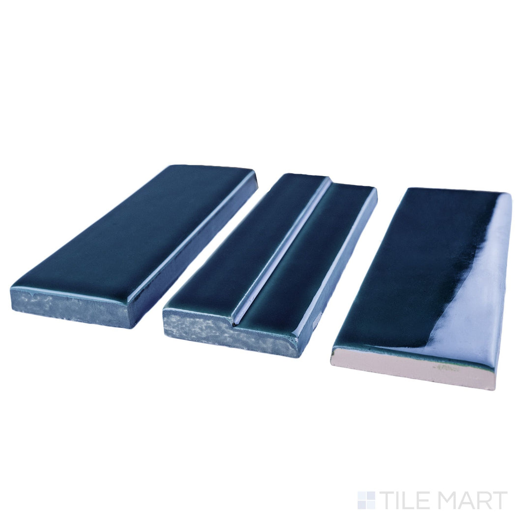 Casablanca Ocean Blue 2X6 Glossy Ceramic Subway Extruded Tile