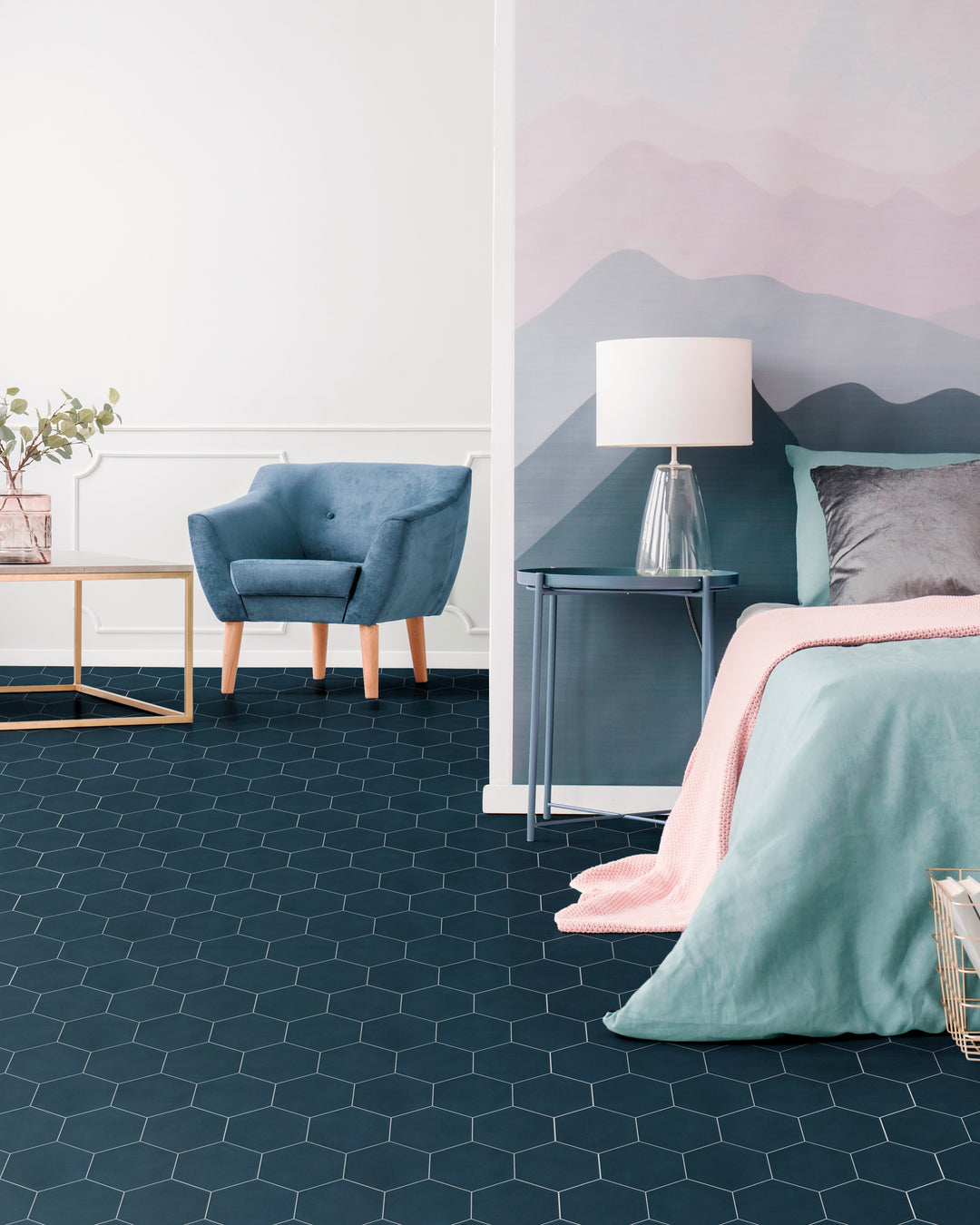 Casablanca Ocean Blue 5.5X6 Hexagon Matte Porcelain Rectified Tile