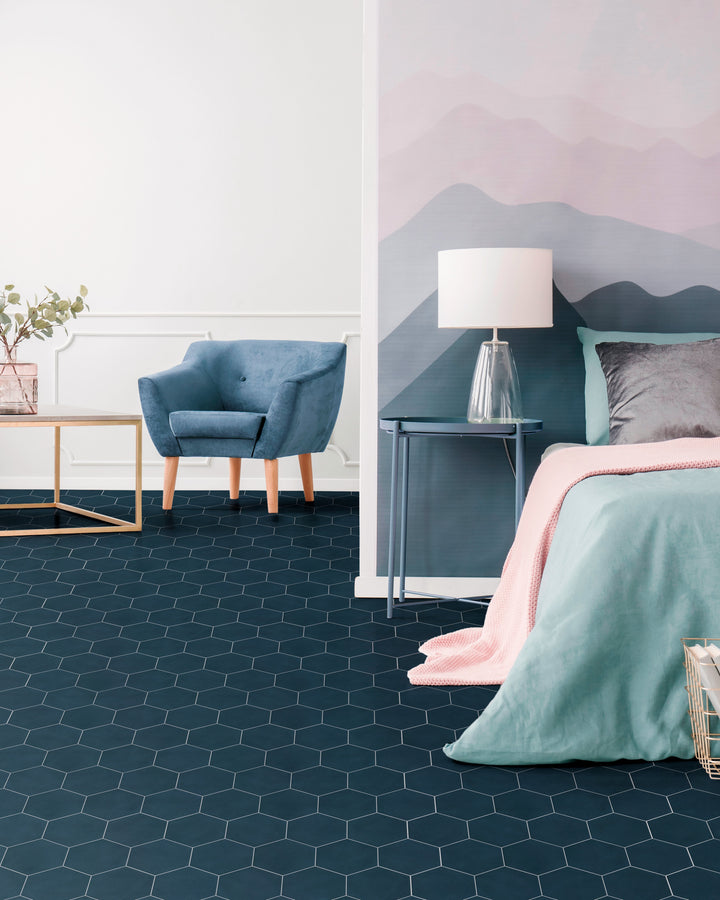 Casablanca Ocean Blue 5.5X6 Hexagon Matte Porcelain Rectified Tile