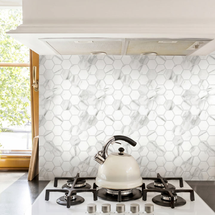 Classics Carrara 2" Hexagon Matte Porcelain Mosaic