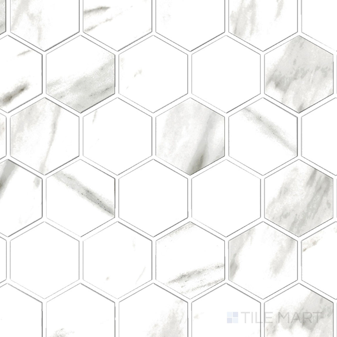 Classics Carrara 2" Hexagon Matte Porcelain Mosaic