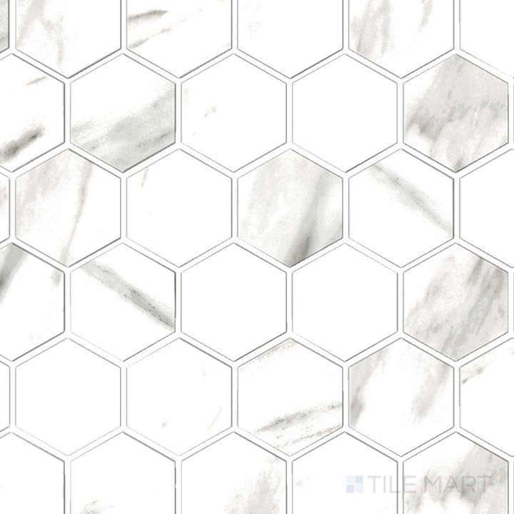 Classics Carrara 2" Hexagon Matte Porcelain Mosaic
