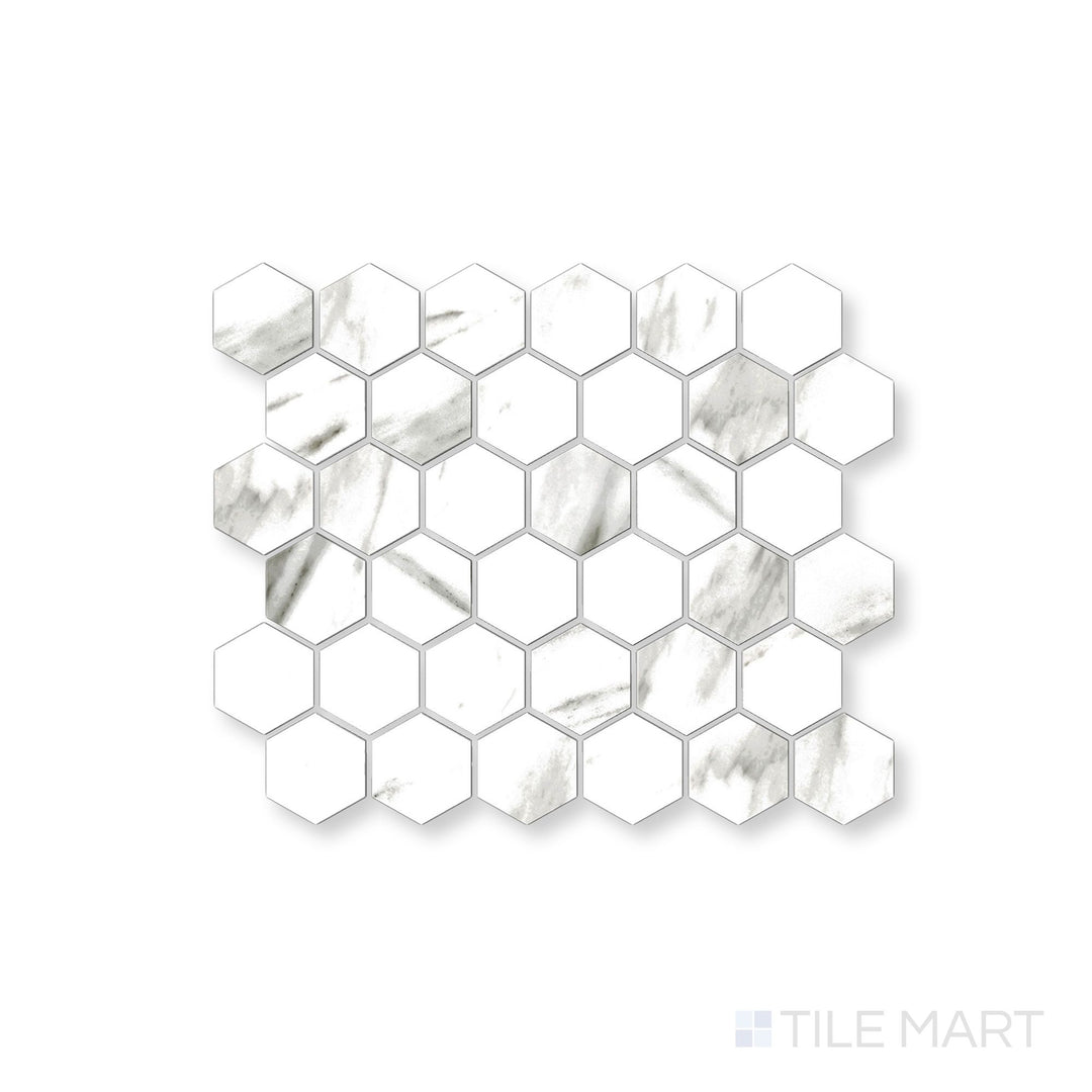 Classics Carrara 2" Hexagon Matte Porcelain Mosaic