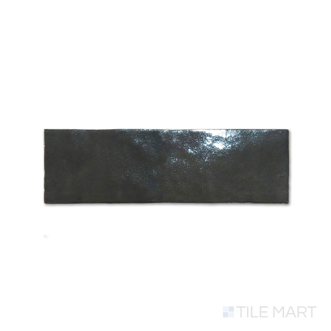 Marrakesh Berber Black 2.5X8 Semi Gloss Ceramic Subway Tile