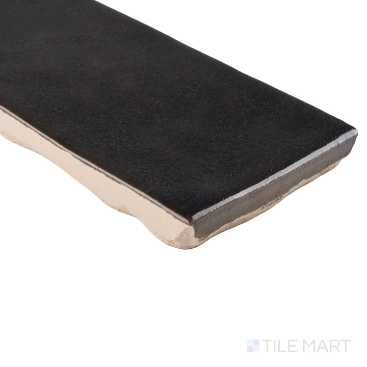 Marrakesh Berber Black 2.5X8 Semi Gloss Ceramic Subway Tile