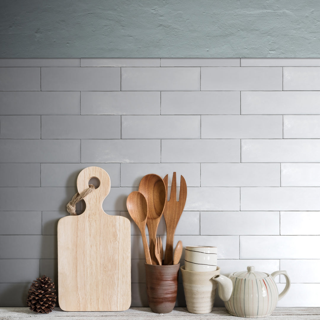 Marrakesh Sahara White 2.5X8 Semi Gloss Ceramic Subway Tile