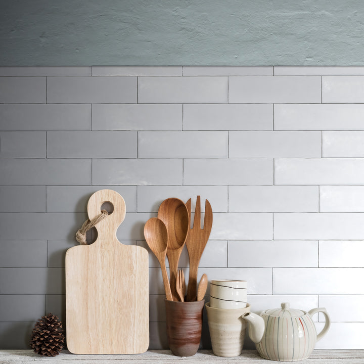 Marrakesh Sahara White 2.5X8 Semi Gloss Ceramic Subway Tile
