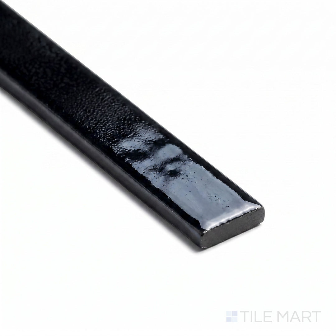 Marrakesh Berber Black 1X8 Semi Gloss Ceramic Bullnose