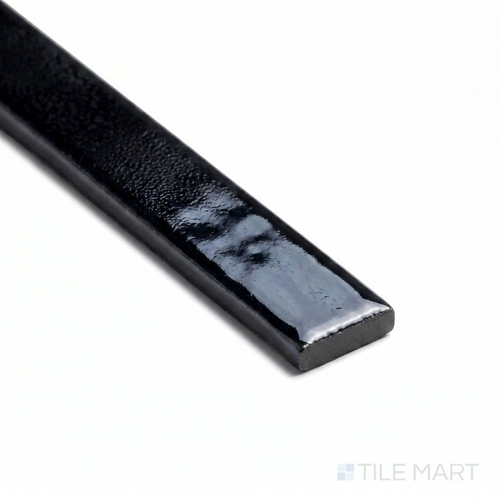 Marrakesh Berber Black 1X8 Semi Gloss Ceramic Bullnose