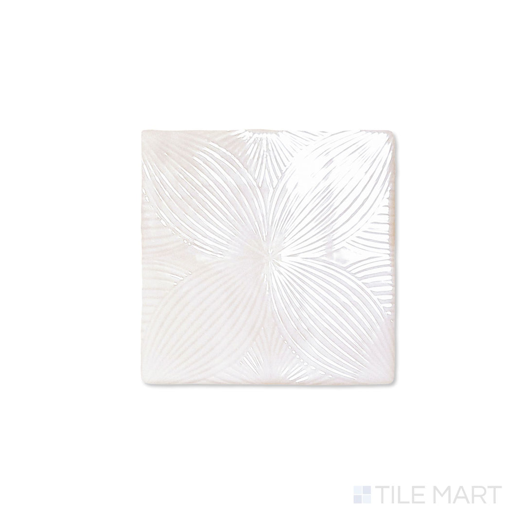 Melody Easton White Audrey Decor 5X5 Glossy Ceramic Tile