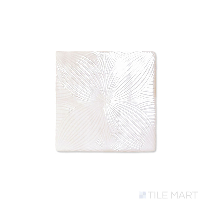 Melody Easton White Audrey Decor 5X5 Glossy Ceramic Tile