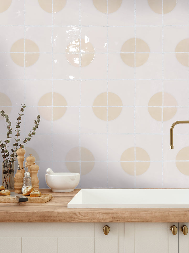 Melody Easton White Chloe Decor 5X5 Glossy Ceramic Tile