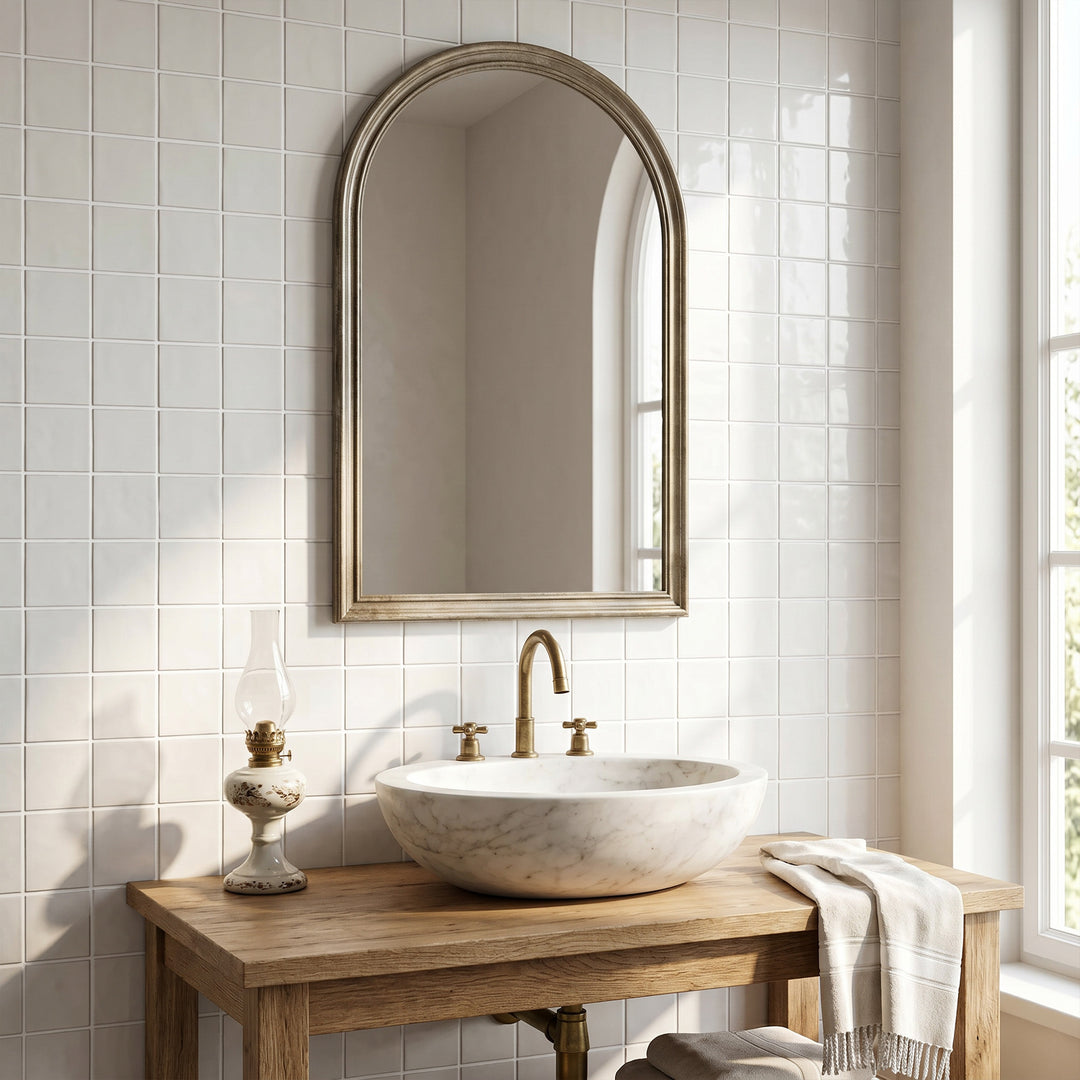 Melody Easton White 5X5 Glossy Ceramic Tile