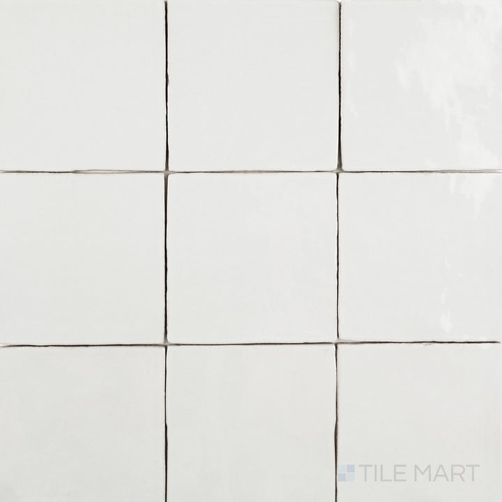 Melody Easton White 5X5 Glossy Ceramic Tile